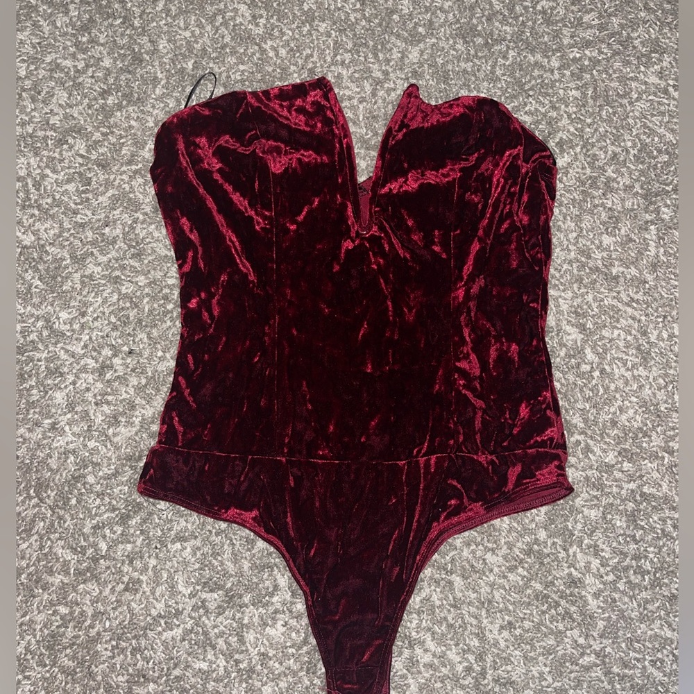 Burgundy body suit